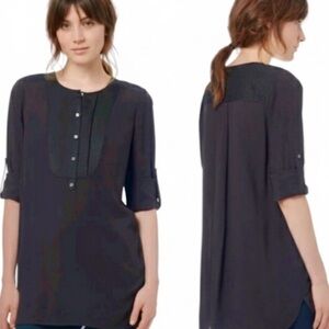 Vince Black “Trapunto” Tunic Top Size Medium EUC!